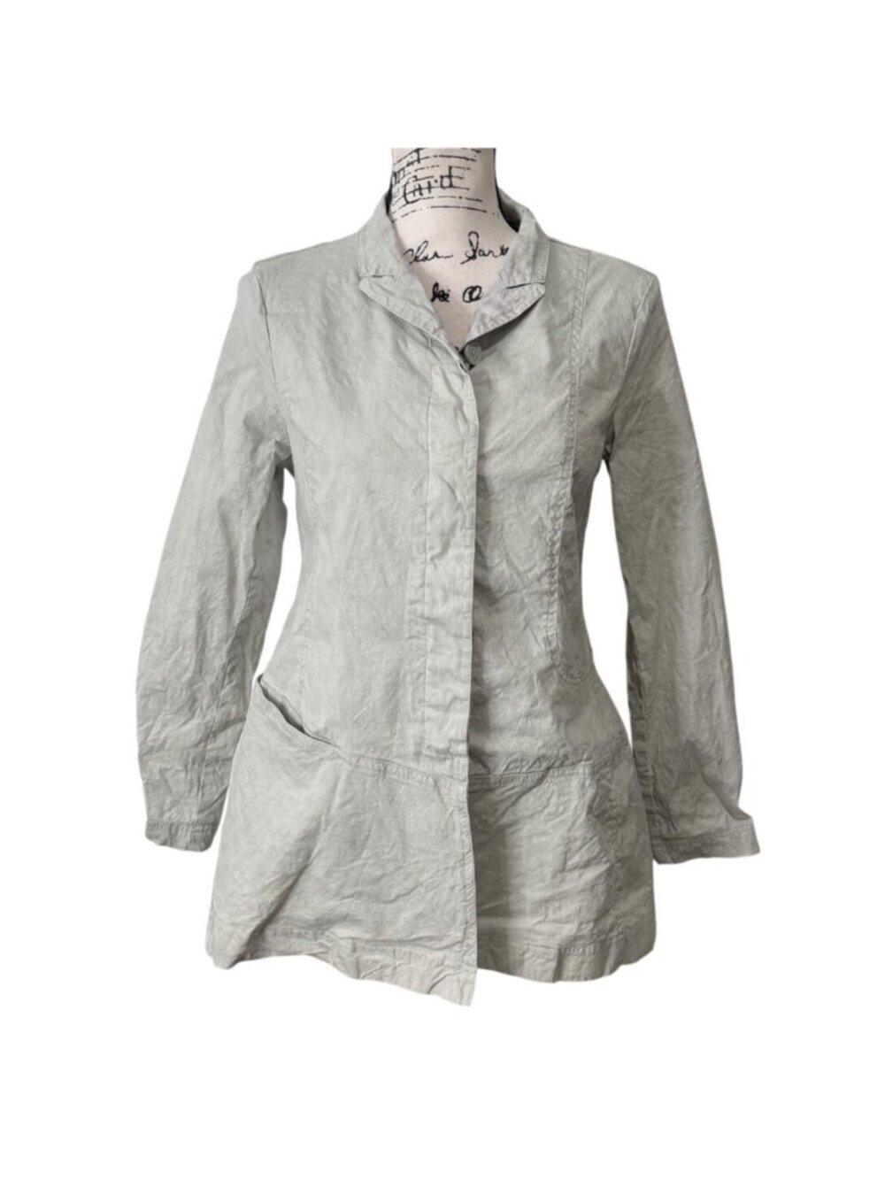 Rundholz Black Label Womens Size XS Jacket Button-Up Cotton Pockets Crinkle Moon